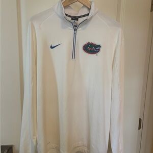Gator Nike Dri-FIT White Pullover with Gray Trim